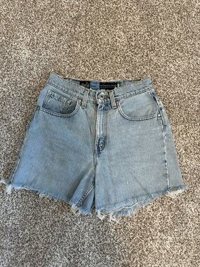 Silvertab Levi's Light Blue High-Rise Raw Hem Denim Shorts